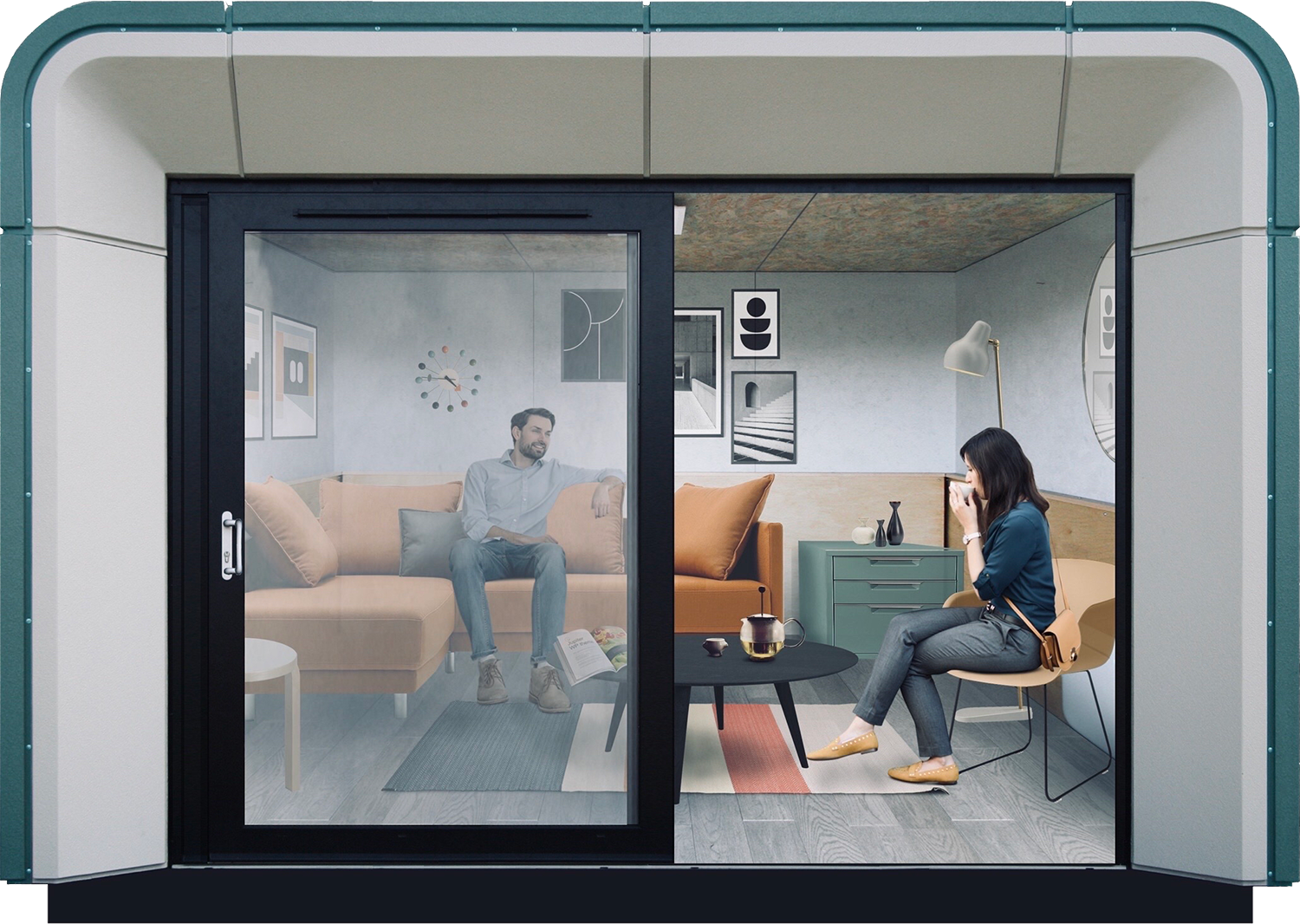 AMPO-F-1 modern garden building with curved shape design